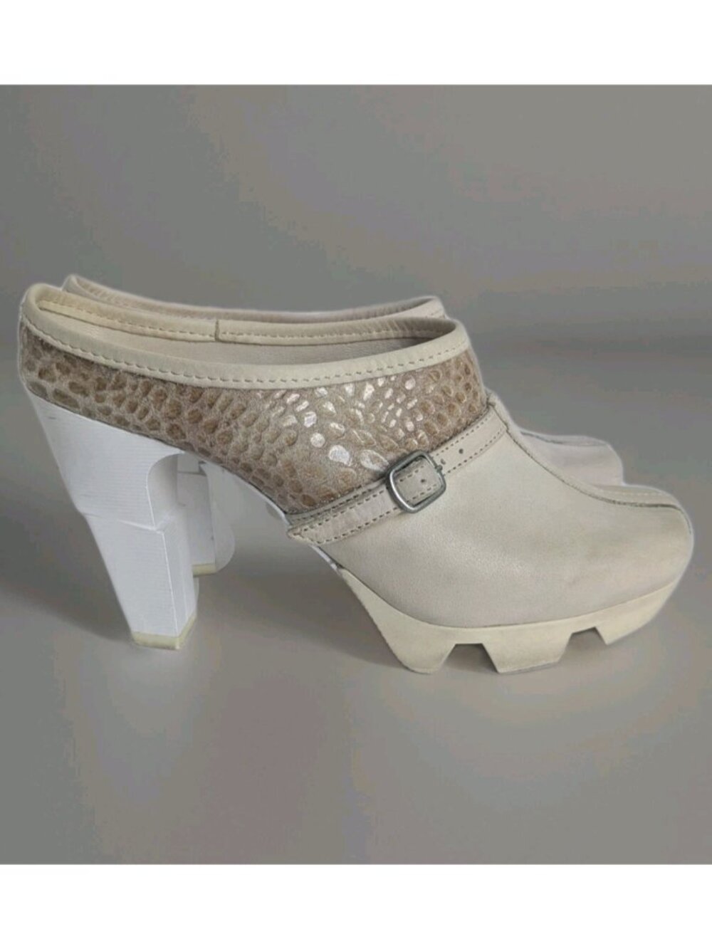 Prophecy Our Secret Heels sz 37 US 6.5 Platform Portugal Leather Block Art Shoe